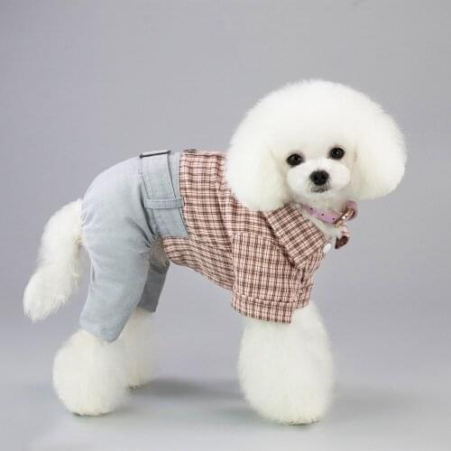 21 Hoodies Dog Suit Clothes Gentleman Clothes Grid Dog British Style Supplies Fake Two Piece Clothes Warm Plaid Pet Dog Clothes