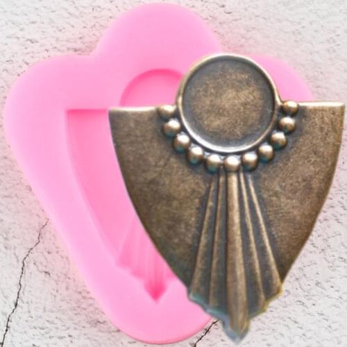 3D Art Building Badge Silicone Molds Chocolate Cake Border Fondant Mold DIY Cake Decorating Tools Cupcake Candy Clay Resin Mould