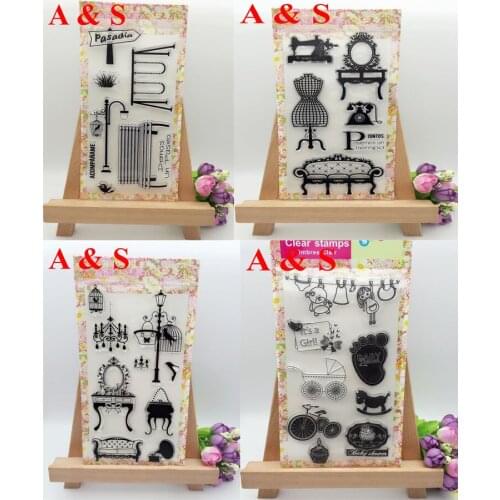 4 Different Sewing Swing Furniture Baby Transparent Silicone Stamp/Seal for DIY scrapbooking/photo album Decorative clear stamp