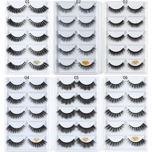 5Pairs New Sexy Hot Handmade 3D Mink lashes Cross Long Messy Fake Eyelashes Long Lashes Extension Beauty Make Up Tools maquiagem