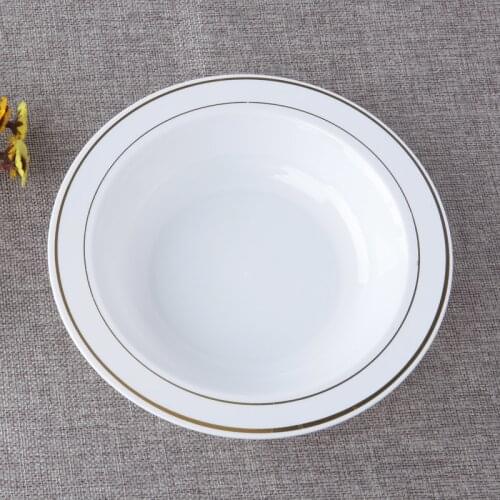 6 / set of aluminum disposable plate round plastic tray white round deep tray fruit plate salad bar dinner party discs