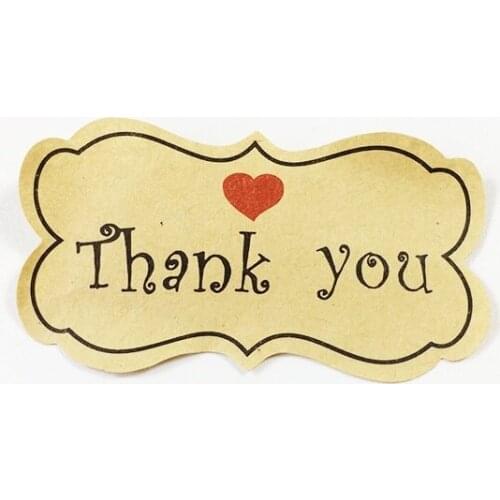 80 Pcs/lot Vintage Thank You With Red Heart Sealing Paste DIY Gift Wrap Decorative Stickers Wedding Gift Packaging Label Party