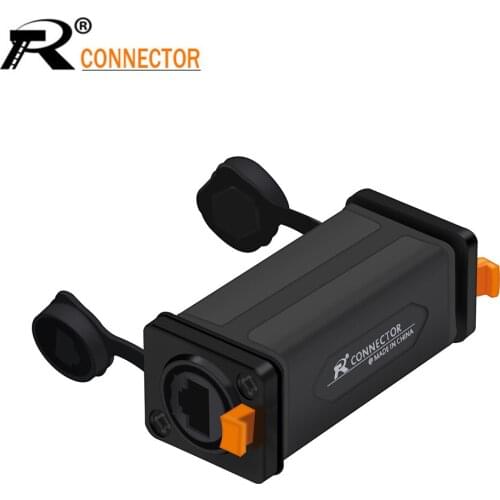 1pc Smooth Black RJ45 Coupler Adapter,RJ45 Female Ethernet Connector,IP65 Panel Mount with Zinc Alloy Metal Housing Case