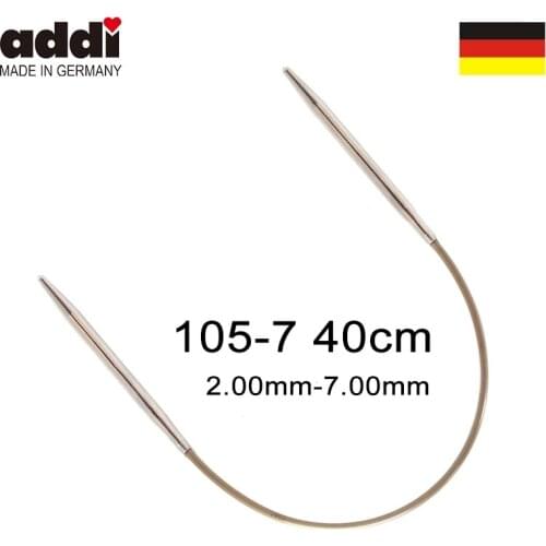 Addi 105-7-40cm Circular Knitting Needles with Brass-Tips and Gold Cords