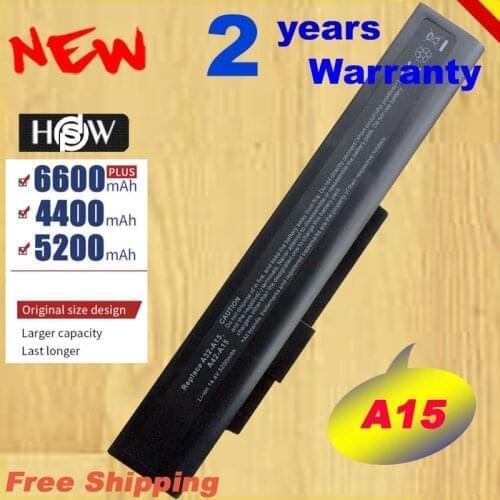 HSW NEW Laptop Battery A32-A15 40036064 for msi A6400 CX640(MS-16Y1) CR640 Gigabyte Q2532N DNS 142750 153734 157296 fast shippin
