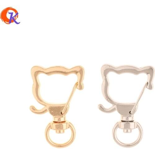 Cordial Design 50pcs 22*34mm Jewelry Accessories/Hand Made/Cat Shape/DIY Making/Key Chain Clasps/Jewelry Findings Component