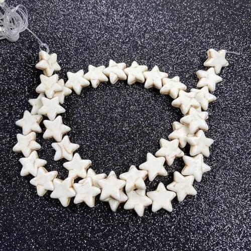 15/20mm Pentagram White Turquoises Beads Loose Seed Hole Beads for DIY Jewelry Making Necklace Bracelet Gifts for Women