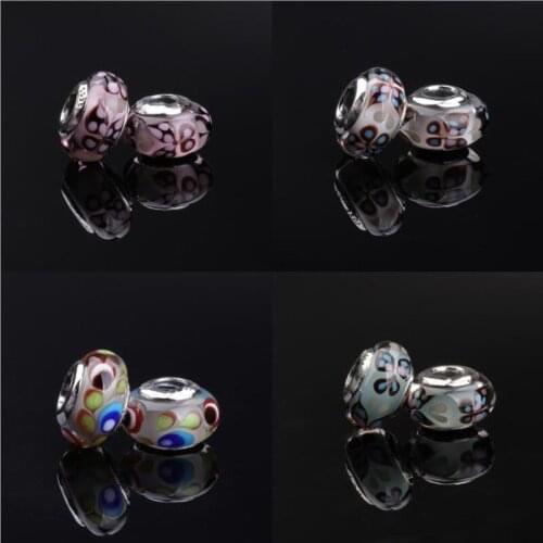 925 Sterling Silver Exquisite Butterfly Peacock Glass Beads Charm Fit Original Pandora Bracelet Necklace Diy Jewelry