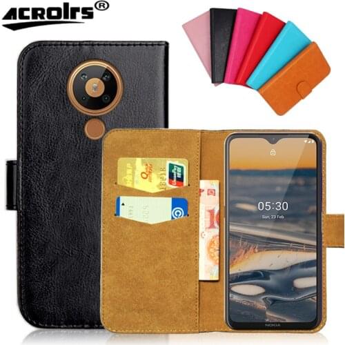 For NNokia 5.3 Case 6.55" 6 Colors Flip Wallet Cases For Nokia 5.3 Soft Exclusive Leather Phone Cover Bag Black