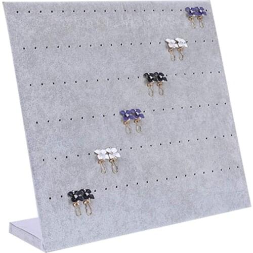 SZanbana Gray Velvet 60 Pair Earrings Display Holder Organizer,Jewelry Display Stand