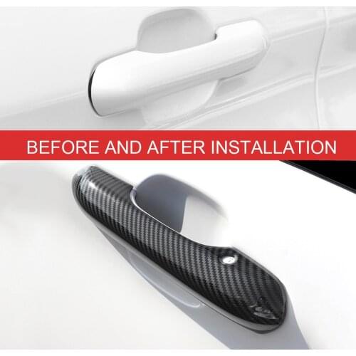 For Ford Explorer 2020 2021 Accessories ABS Carbon Fiber Car Door Handle Cover Trim Car Styling