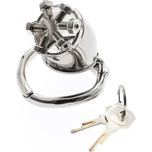 Lockable Penis Lock Stainless Steel Cock Cage Penis Ring Chastity Device Belt Tool Restraint Sex Toys for Men C124 40/45/50mm