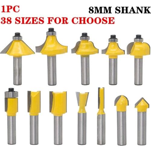 1pc 8mm Shank Classical Corner Round Cove Box Wood Router Bit Face Mill Tungsten Router Engraving Wood Working Tool Cheap Price