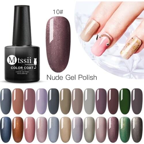 Mtssii 7ml UV Nail Gel Polish DIY Glitter Pure Nail Gel lacquer Semi Permanent Soak Off 12 Colors LED Gel Varnish Manicure