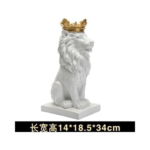 Head animals Nordic home decoration resin style living room Crown lion head decoration tiger muons hanging
