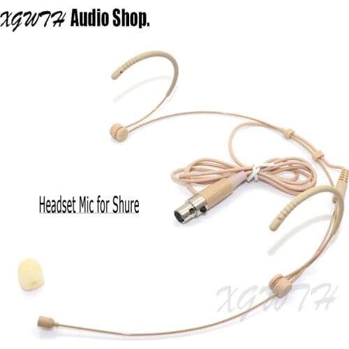 Condenser Headworn Headset Microphone Cardioid Mic with Mini 4 Pin XLR TA4F Connector for Shure Wireless Body-Pack Transmitter
