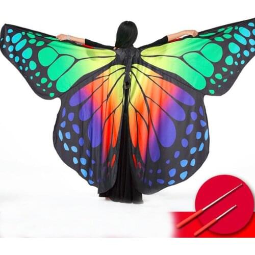 Hot-Sale Belly Dance Butterfly Wings 360 Degrees Big size Isis Wings BellyDance Performance Props Colorful Butterfly Wings