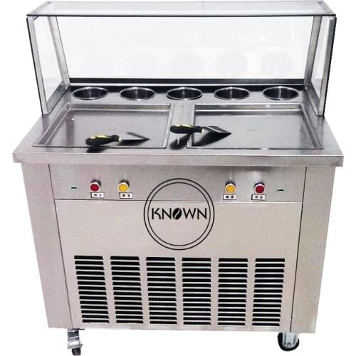 Thailand style roll fry ice cream machine with flat table Best selling 2018 commercial ice cream making machine