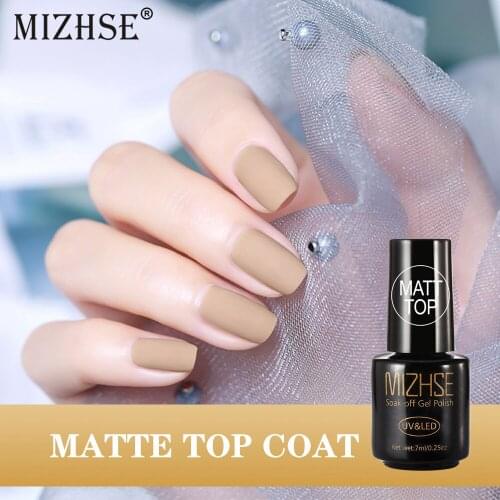 MIZHSE Matte Top Coat Design Gel Lacquer Matt Top Coat Soak Off UV LED Gel Nail Polish Base Coat No Wipe Top Color Gel Polish