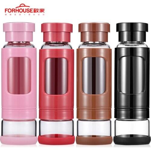 Multi-functional Glass Water Bottle Tea Milk Coffee BPA Free Portable Storage Drinkware