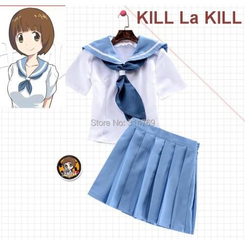 Fashion Anime Kill la Kill Cosplay Clothes Mako Mankanshoku Cosplay Costume School Uniform Summer Women Girl Short Dress
