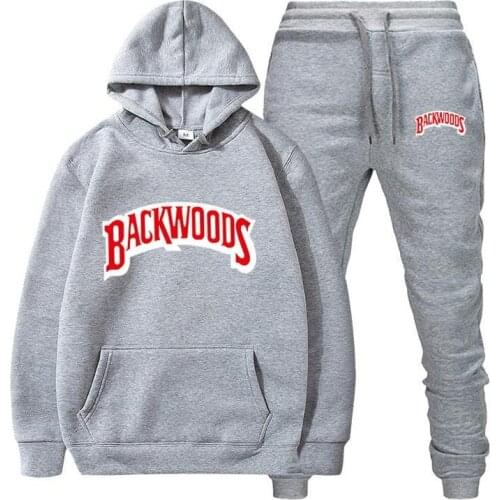 Fashion Brand Backwoods Mens Set Fleece Hoodie Pant Thick Warm Tracksuit Sportswear Hooded Track Suits Male Sweatsuit Tracksuit