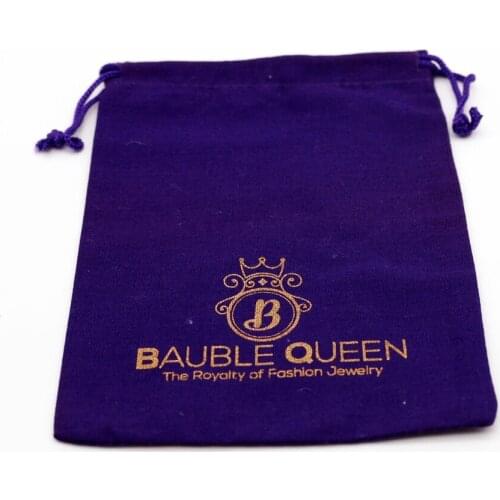 Custom small cotton jewelry gift pouch wholesale organic cotton drawstring bag for jewelry packaging