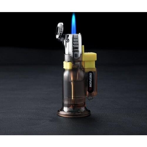 Straight Into The Small Spray Gun Creative Small Welding Torch Lighter Plastic Blue Fmale Refill Gas Butane Lighers Smoking Gift