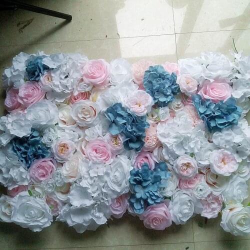 SPR PINK with blue wedding occasion flower wall panels stage backdrop decorative artificial flower table centerpiece