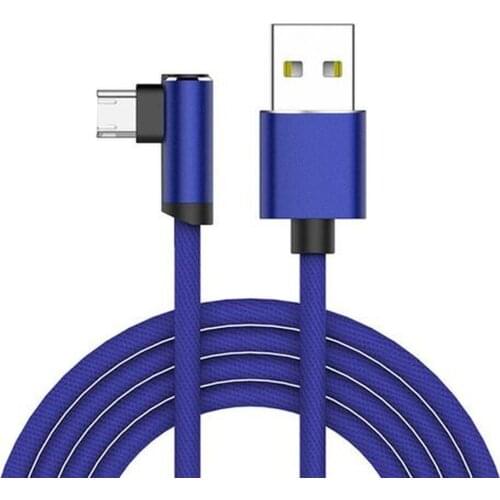 Universal USB Micro Android Charger Cable Angle Right Degree 90 Braided Mobile Phone Accessories