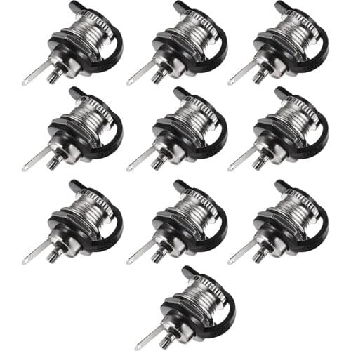 Uxcell 10pcs 5.5mmx2.1mm 10A DC30V Power Jack Socket Female Panel Mount Connector with Dust Cover DC-099