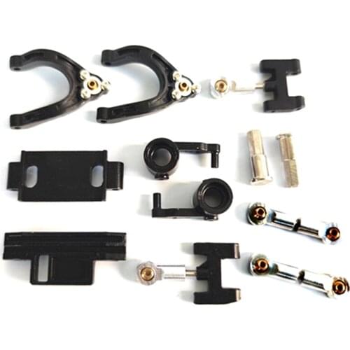 For WPL D12 1/10 RC Car Upgrade Parts Upper Lower Swing Arm Steering Cup Knuckle Hex Adapter Set Accessories