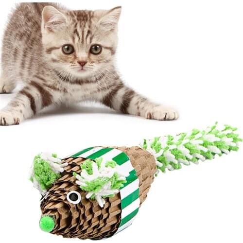 Kapmore 1pc Cat Toy Corrugated Paper Mouse Shape Cat Scratching Toy Cat Interactive Toy Pet Supplies Cat Favors Random Color