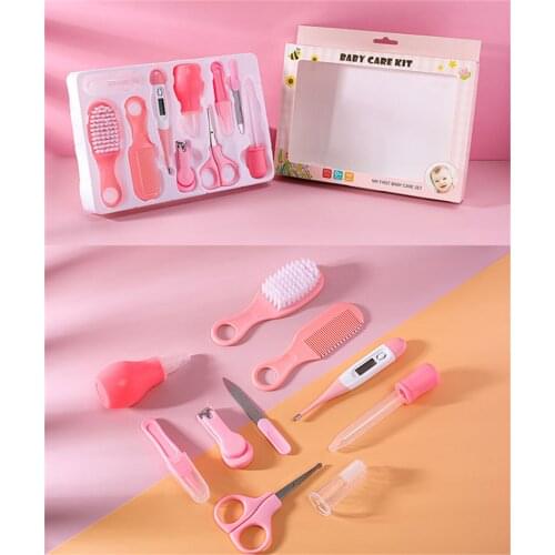 10Pcs/set Baby Health Care Kit Newborn Kid Care Baby Kit Grooming Set Thermometer Clipper Scissor Brush for Newborns Baby
