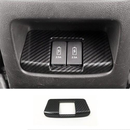 ABS Carbon Fiber For Honda CR-V CRV Accessories 2017 2018 2019 Car Rear Charging Interface Panel Cover Trim Car Styling 1pcs