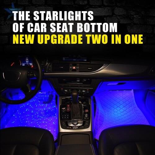 Car USB floor LED colorful interior ambient lights Car floor wireless remote control atmosphere lamp universal Star night light