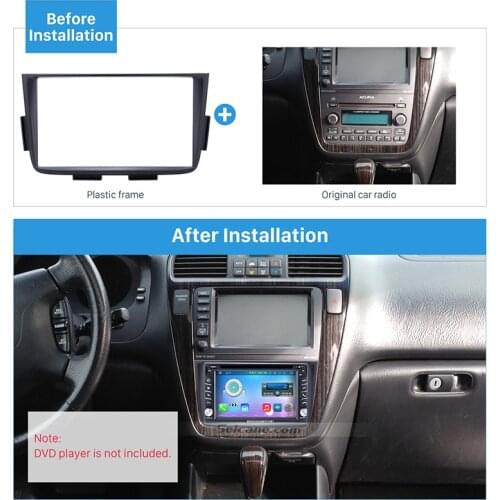 Seicane Black Double Din Car Radio Fascia Trim Kit for 2001-2006 ACURA MDX Stereo Dash CD Installation Kit DVD GPS Frame Panel