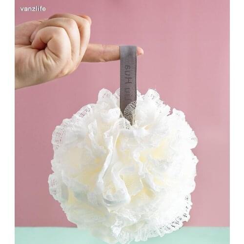 Oversized shower bath ball ultra soft do not come loose lovely girl bubble bath flowers back rubs bath articles for use wash 60G