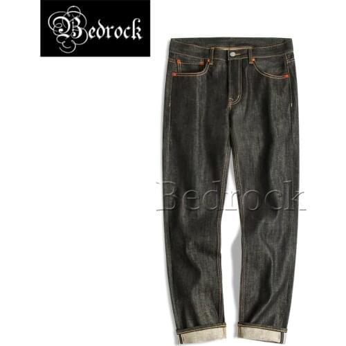 Jeans mens primary color cattle straight barrel loose retro original pulp red ear Danning jeans