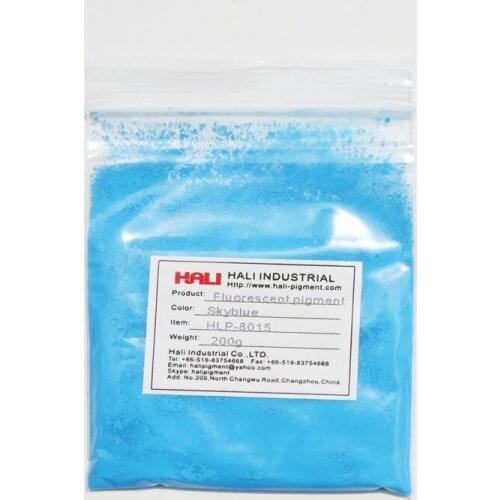 Supply quality fluorescent pigment, neon colors, bright color pigment powder,1lot=200gram HLP-8015 skyblue, free shipping