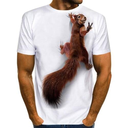 Mens Squirrel T Shirt 3D Print Shirt Animal Graphic Tees Lovely Pattern Tops Men/Women Cute Puppy Face Tee Funny Pet T-shirt