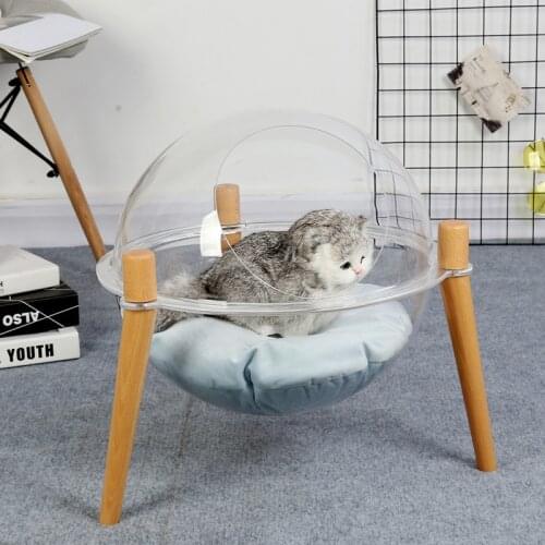 Cat Pet Nest Space Capsule Cat Nest Spherical Transparent Dog Nest Dog House Cat House Pet Sleeping Nest Mat Pet Supplies