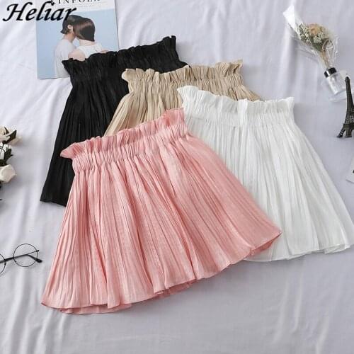 Heliar Women Sparkles Pleated Skirts Elastic Waist Night Club Dance Shining Skirts Sexy Mini Skirts For Women 2021 Spring