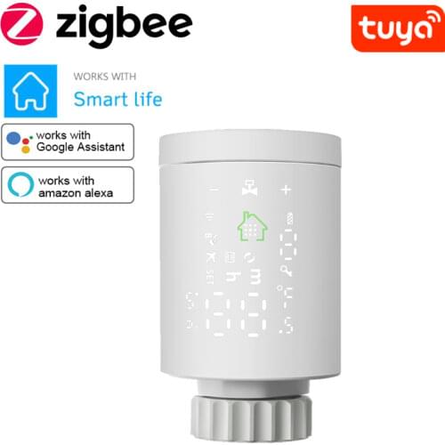 Tuya Smart ZigBee Radiator Actuator Programmable Thermostat Thermostatic Radiator Valve Temperature Controller Support Alexa