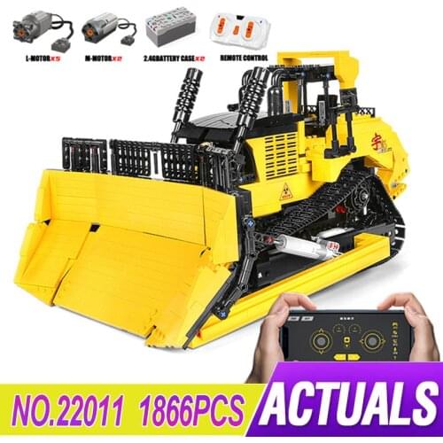 YC22011 Engineering Large Bulldozer Crane Dump Truck 20008 Building Blocks City Construction Vehicle Car Bricks Toy Kids Gifts