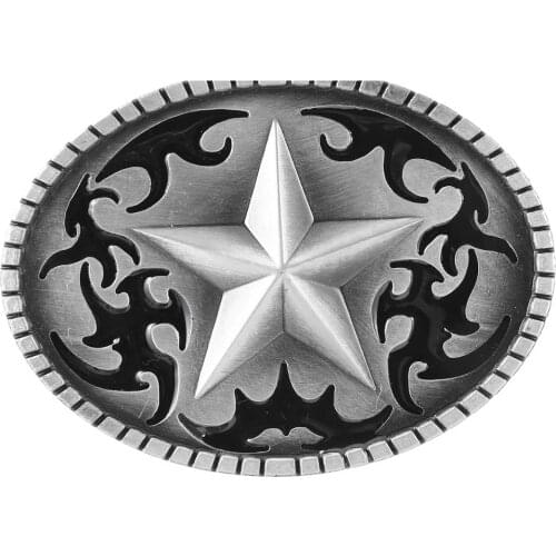 Western cowboy belt buckle pattern star metal sports men and women belt buckle