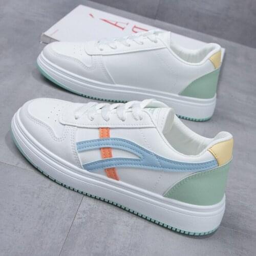 2020 New Arrive Women Shoes Sneaker Pu Leather Lace Up S White Sneakers Women Casual Vulcanized Shoes Zapatos De Mujer Platform