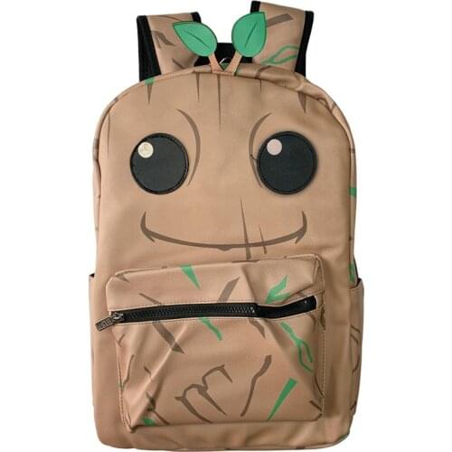 Cute Cartoon Tree Man Backpack Bookbag Brown PU Colorful School Bag Laptop Knapsack Bag Travel Bags for Girls Boys Students Gift