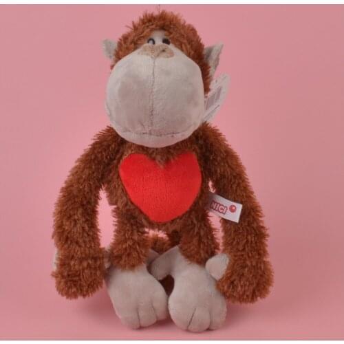 25-50cm Brown Color Red Heart Monkey Stuffed Plush Toy, Baby Kids Doll Brithday Gift Free Shipping