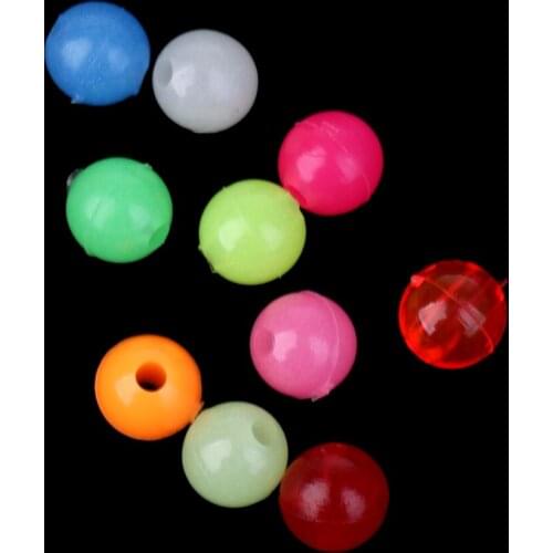 1 Box of Plastic Luminous Round Beads Fishing Lures Fishing Beads Kit Fishing Tackle Tools Eggs Hard